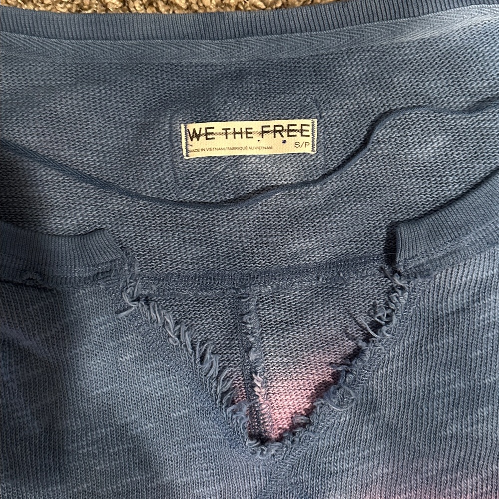 Free People We The Free After Midnight Washed Tie Dye Ombré Oversized Tee - Picture 5 of 5